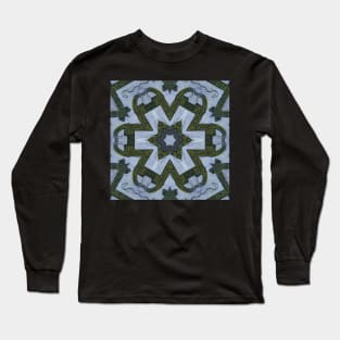 Abstract Sci-fi bio-tech Kaleidoscope pattern (Seamless) 16 Long Sleeve T-Shirt